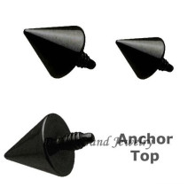 Black Titanium Anodized Spike Custom Dermal Anchor Jewelry